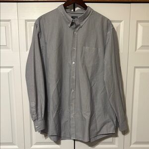 Classic Croft & Barrow Gray/Blue Striped Men's Shirt in 3XL Tall